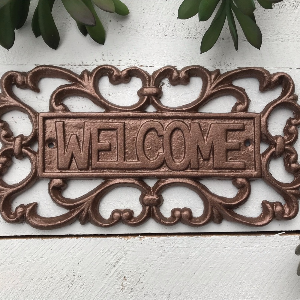 Cast Iron Welcome Sign - Picture 2 of 3